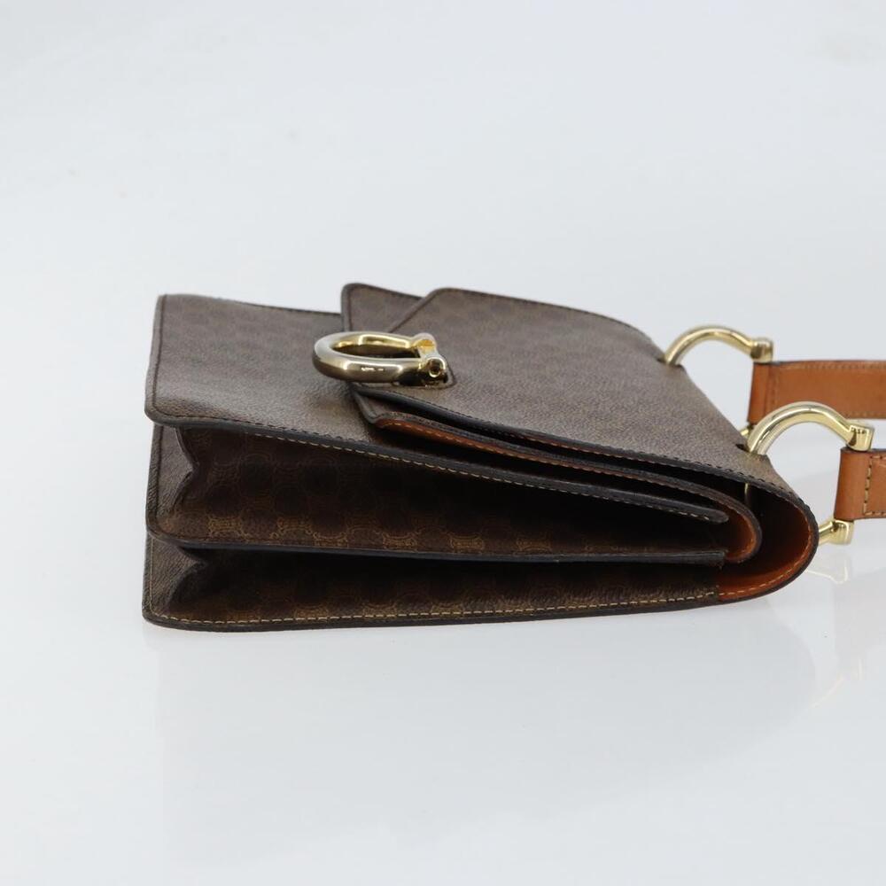 CELINE Macadam Canvas Hand Bag PVC Leather Brown Gold Auth ar13810 - Picture 3 of 16